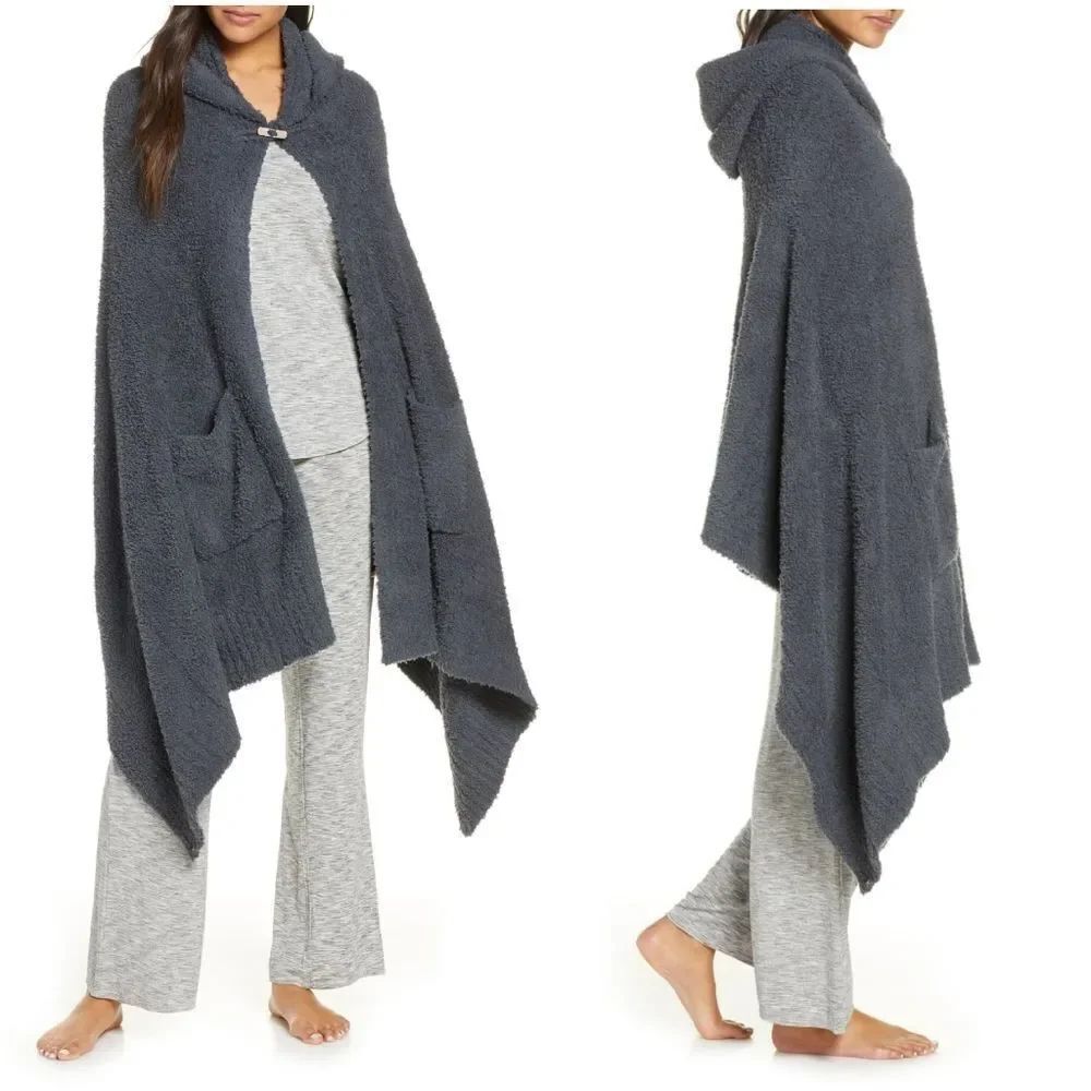 Barefoot dreams cozychic hooded pocket shawl